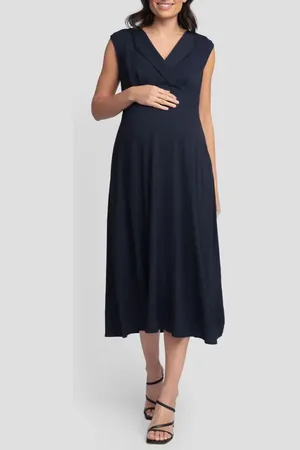 Séraphine Empire Waist Maternity Midi Dress in at Nordstrom, Size 4
