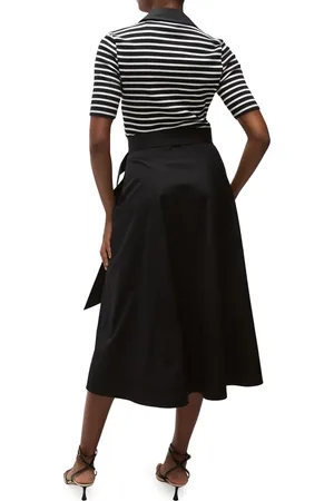VERONICA BEARD Delise Mixed Media Belted Cotton Polo Dress in at Nordstrom, Size X-Small