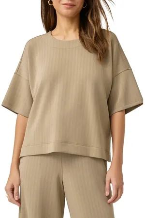 Splendid X @cellajaneblog Oversize Rib Scuba Knit T-Shirt in at Nordstrom, Size Large