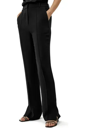 Lilysilk Silk Straight Leg Trousers with Side Slit in at Nordstrom, Size 8