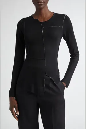 Jason Wu Panelled Merino Wool Cardigan in at Nordstrom, Size Medium