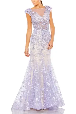 Mac Duggal Embellished Cap Sleeve Cowl Neck Trumpet Gown in at Nordstrom, Size 8