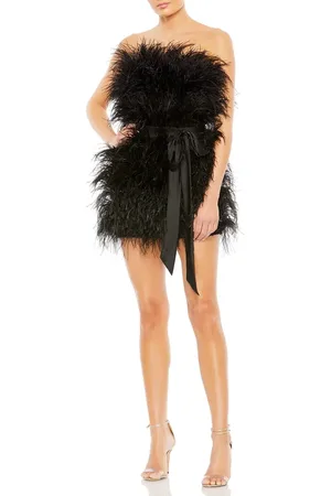 Mac Duggal Feather Strapless Mini Dress in at Nordstrom, Size 0