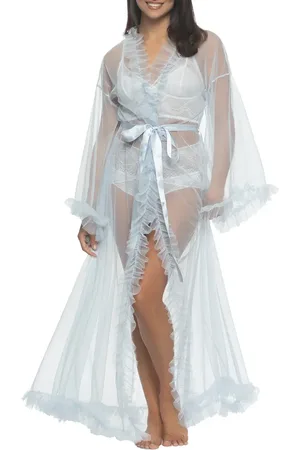 Black Bow Veil Sheer Robe in at Nordstrom, Size Small