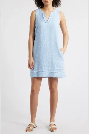 Tommy Bahama Bay Breeze Geo Print Linen Shift Minidress in at Nordstrom, Size Large