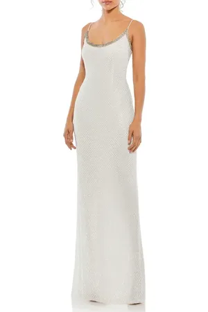 Mac Duggal Rhinestone Encrusted Scoop Neckline Beaded Gown in at Nordstrom, Size 0