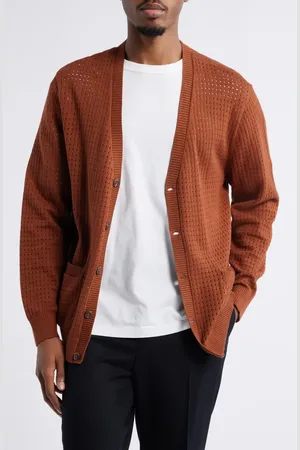 Vans Griffin Cotton Pointelle Cardigan in at Nordstrom, Size Large