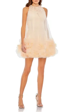 Mac Duggal Halter Neck Flowy Petal A Line Mini Dress in at Nordstrom, Size 10