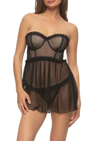 Black Bow Margot Open Back Point d