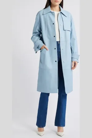HUGO BOSS Sondeli Leather Trench Coat in at Nordstrom, Size 6