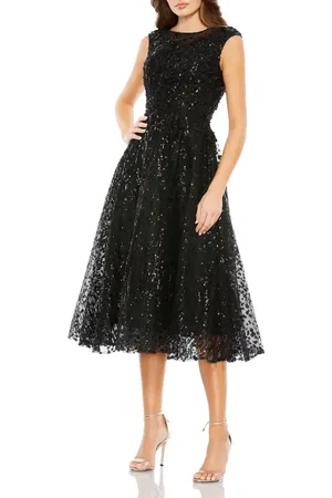Mac Duggal Sequined Cap Sleeve Fit and Flare Dress in at Nordstrom, Size 12