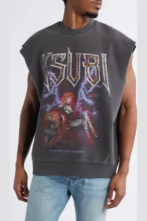 KSUBI Kingdom Slash Sleeveless Cotton Graphic Sweatshirt in at Nordstrom, Size Large