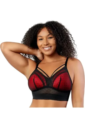 Parfait Mia Dot Wire-Free Padded Mesh Bralette in at Nordstrom, Size 34I