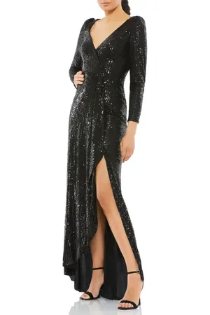 Mac Duggal Sequin Wrap Evening Gown in at Nordstrom, Size 2