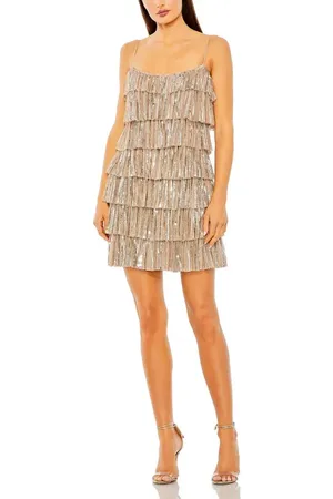 Mac Duggal Beaded Strap Sequin Ruffle Mini Dress in at Nordstrom, Size 0