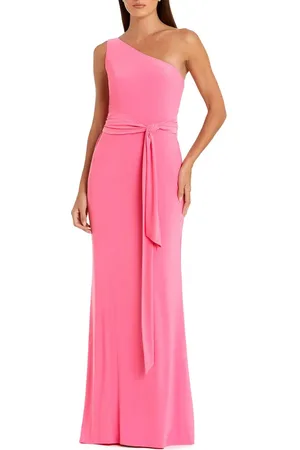 Mac Duggal Jersey One Shoulder Belted Trumpet Gown in at Nordstrom, Size 14