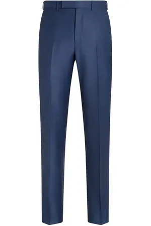 Ermenegildo Zegna Flat Front Wool Trousers in at Nordstrom, Size 40 Us