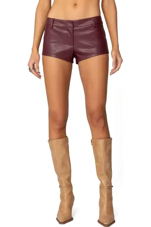Edikted Melaney Faux Leather Micro Shorts in at Nordstrom, Size X-Large