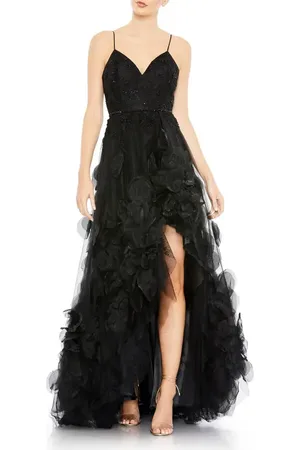 Mac Duggal Embellished Floral High Low Sleeveless Gown in at Nordstrom, Size 6