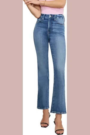 GOOD AMERICAN Soft Tech Good Curve High Waist Straight Leg Jeans in at Nordstrom, Size 2