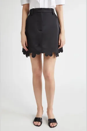 Marni Scalloped Hem Cotton Miniskirt in at Nordstrom, Size 2 Us