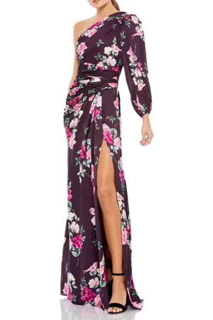 Mac Duggal Floral Print Single Sleeve Gown in at Nordstrom, Size X-Small