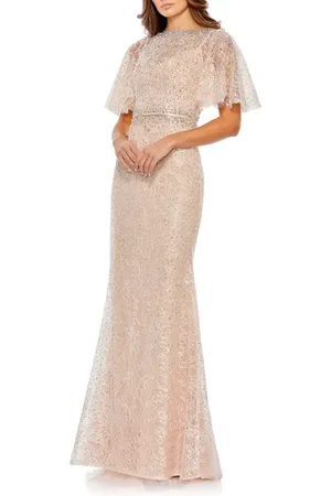 Mac Duggal Embellished Neck Butterfly Sleeve Trumpet Gown in at Nordstrom, Size 8
