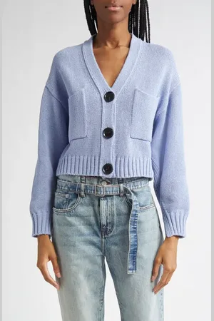 Proenza Schouler Sofia Oversize Crop Cardigan in at Nordstrom, Size Medium
