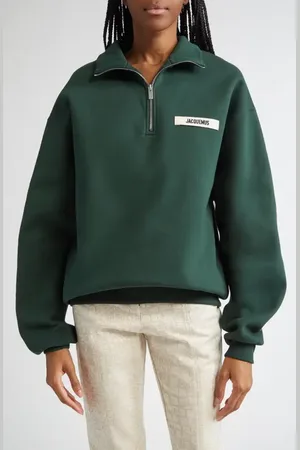 Jacquemus The Gros Grain Cotton Fleece Zip Sweatshirt in at Nordstrom, Size Large