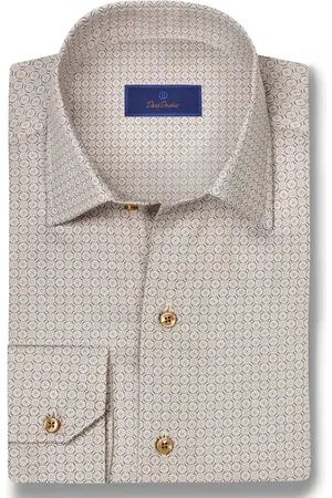 David Donahue Spread Collar Floral Cotton Sport Shirt in at Nordstrom, Size X-Large