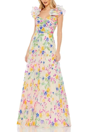 Mac Duggal Embellished Ruffle Cap Sleeve Gown in at Nordstrom, Size 2
