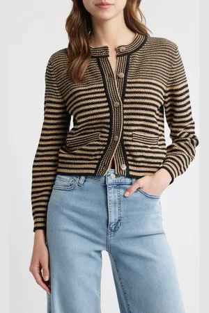 Frame Stripe Cardigan Sweater in at Nordstrom, Size Xx-Small