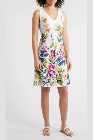 Tommy Bahama Darcy Verde Blooms Sleeveless Knit Minidress in at Nordstrom, Size X-Small