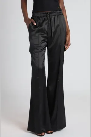 Tom Ford Stretch Silk Satin Flare Leg Cargo Pajama Pants in at Nordstrom, Size 2 Us