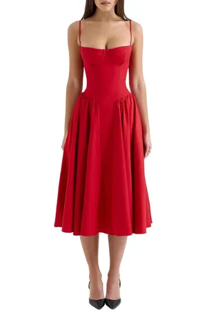 House Of Cb Samaria Fit & Flare Midi Cocktail Dress in at Nordstrom, Size X-Small A