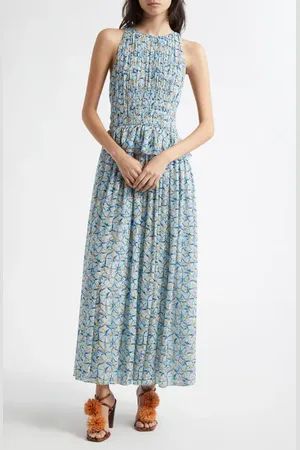 ULLA JOHNSON Adelind Floral Silk Maxi Dress in at Nordstrom, Size 10