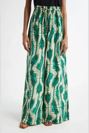 ULLA JOHNSON Sawyer Print Wide Leg Pants in at Nordstrom, Size 0
