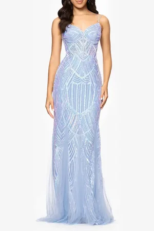 Blondie Nites Sequin Corset Mesh Godet Mermaid Gown in at Nordstrom, Size 9