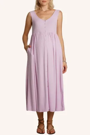 Nom Maternity Rib Maternity/Nursing Midi Dress in at Nordstrom, Size Large