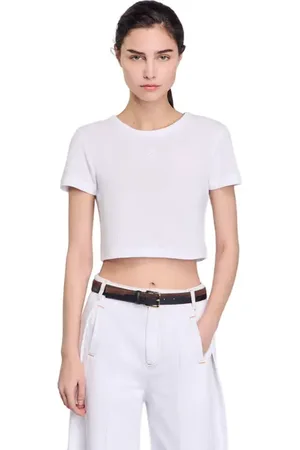 Sandro Cropped T-shirt in at Nordstrom, Size X-Small