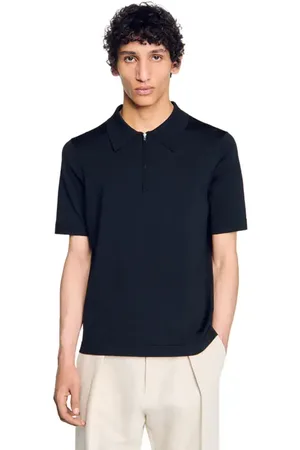 Sandro Knitted polo shirt with zip collar in at Nordstrom, Size Large