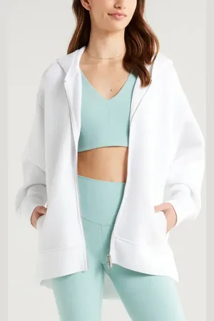 Zella Front Zip High-Low Hoodie in at Nordstrom, Size Large