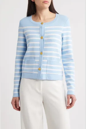 Tahari ASL Stripe Cardigan in at Nordstrom, Size Medium