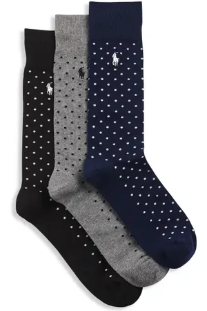 Ralph Lauren Big & Tall 3-pk Dotted Crew Socks in at Nordstrom, Size 13Big