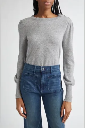 VERONICA BEARD Nelia Button Accent Cashmere Sweater in at Nordstrom, Size X-Large