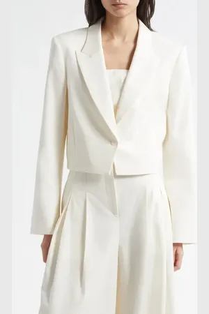 TWP Stretch Cotton & Wool Blazer with Pleat Placket in at Nordstrom, Size Large