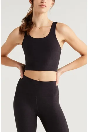 Zella Renew M??lange Support Crop Tank in at Nordstrom, Size X-Large