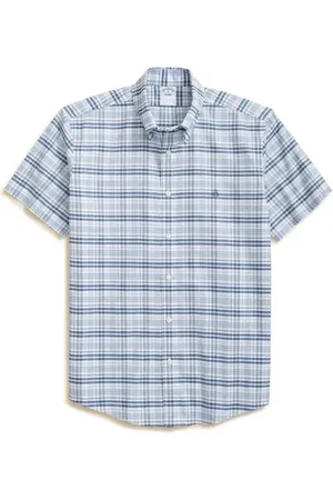 Brooks Brothers Non-Iron Plaid Cotton Stretch Oxford Button-Down Shirt in at Nordstrom, Size Small