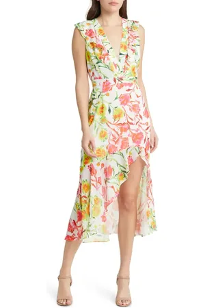 Milly Nanci Neon Botanical Ruffle Dress in at Nordstrom, Size 4