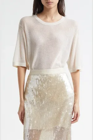 TWP Cashmere Pointelle T-Shirt in at Nordstrom, Size X-Large